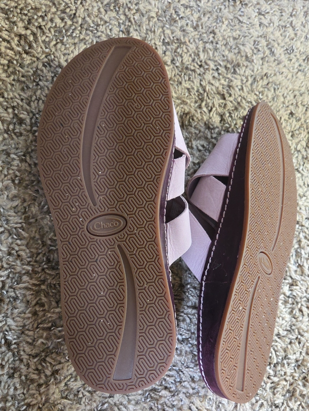 Chaco Wayfarer Women's Mauve Slide Full Grain Leather Comfort Flats Sandals Sz 8 - Picture 3 of 3